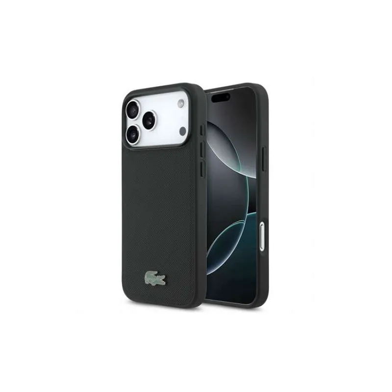 Lacoste PVC Iconic Petit Pique Metal Logo MagSafe kryt iPhone 18 Pro Max čierny (57983131828)