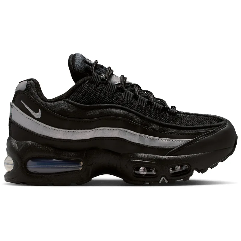 Nike Air Max 95 Black White Metallic Silver (GS) - 38.5