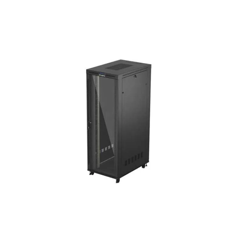 19" VOĽNE STOJÚCA RACKOVÁ SKRIŇA 47U 800X1200 ČIERNE SKLENENÉ DVERE LCD LANBERG (FLAT PACK) V2 (FF01-8247-12BL)