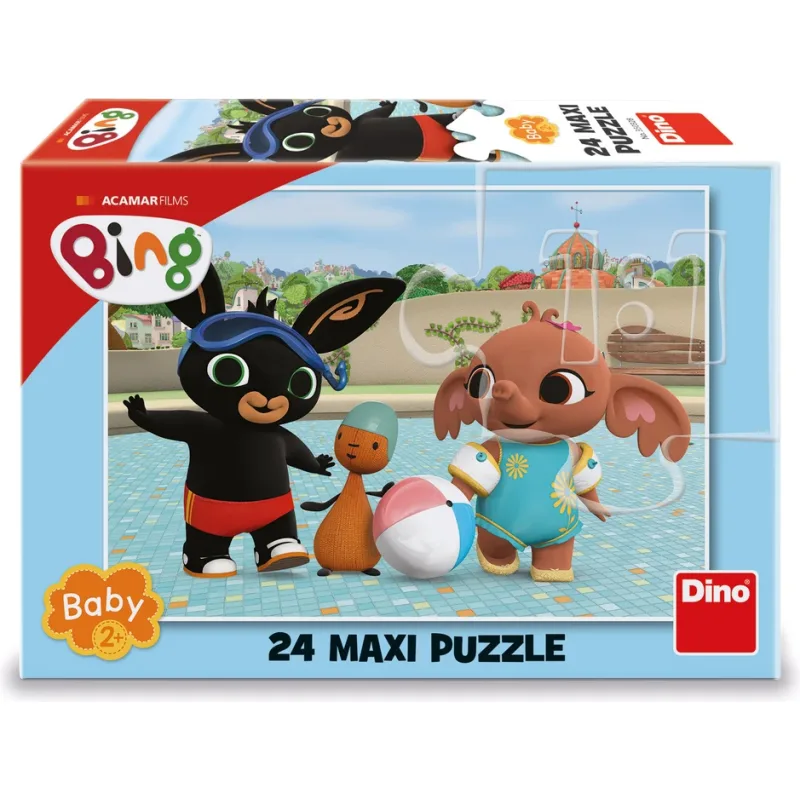 Puzzle pre deti Dino MAXI 24 dielikov Bing pri bazéne