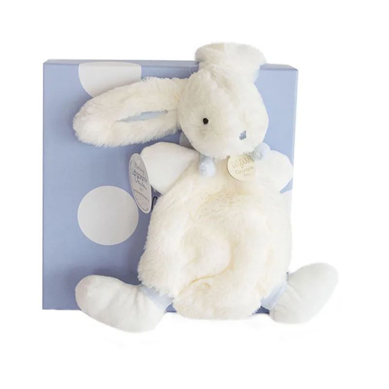 Doudou et Compagnie Paris Doudou Darčeková sada - Plyšový zajačik modrý 26 cm