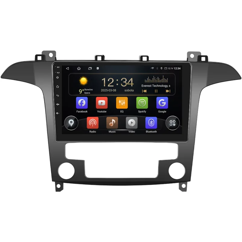 Isudar 2DIN autorádio T75-IEV223 Android, Ford S-Max, automatická klimatizace T75-UN08M/A7112