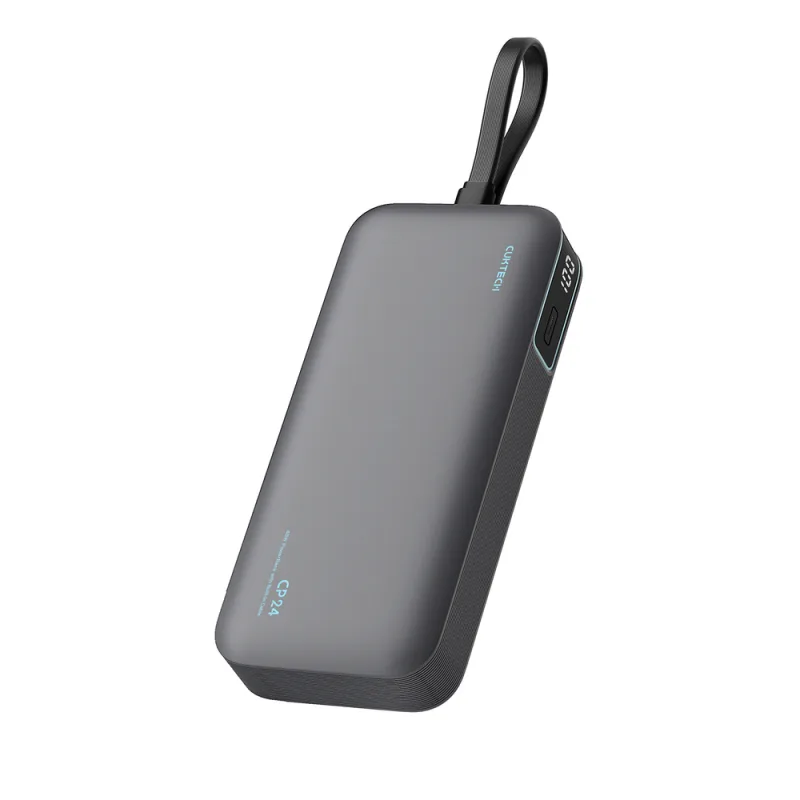 Powerbanka Cuktech LPB200N 40W 20000mAh s integrovaným káblom – sivá