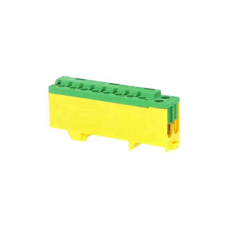 Pollmann Elektrotechnik GmbH Bezskrutkový mostík PE 2+8S zeleno-žltý 80A IP20 2x16mm2 - skrutka plus 8x6mm2 bez skrutky