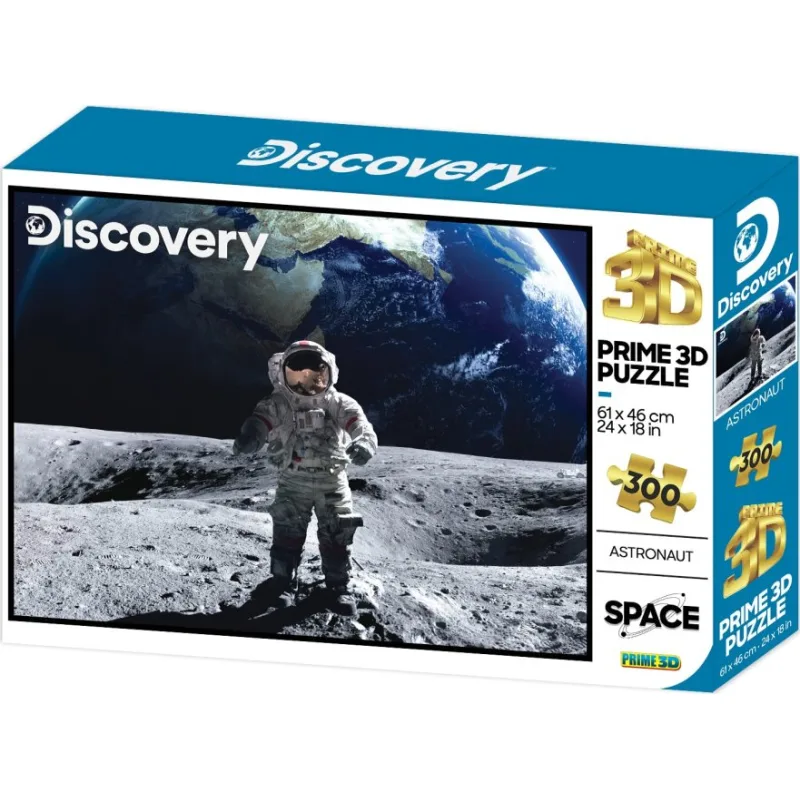 Puzzle s 3D efektom Prime 3D 300 dielikov Discovery Space: Astronaut
