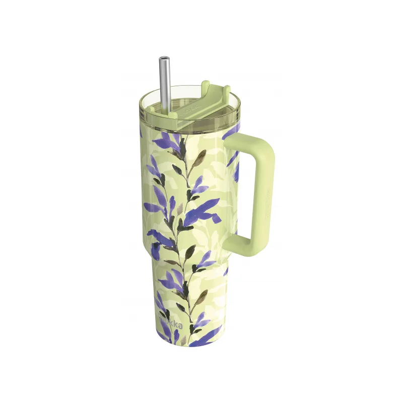 Quokka Nerezový termohrnček so slamkou Stream Matcha 1200 ml