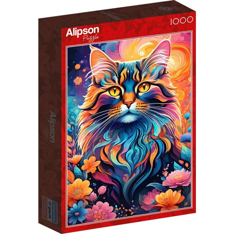 Puzzle Alipson 1000 dielikov Pestrofarebná mačka