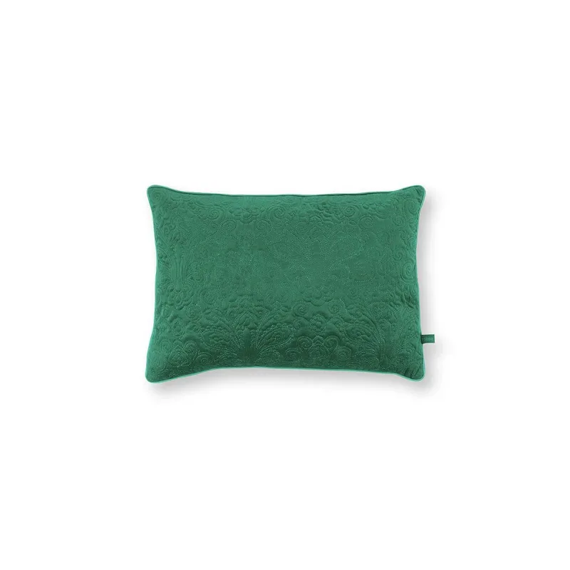 Pip Studio dekorační sametový polštář Quilty Days 50x35cm, zelený