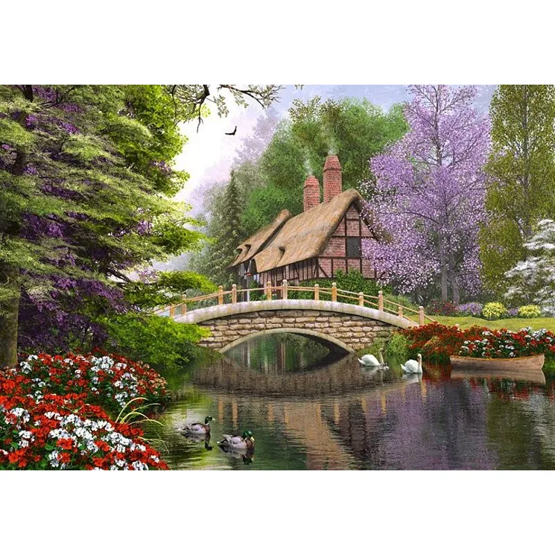 Castorland Puzzle 1000 dílků - Dům u mostu