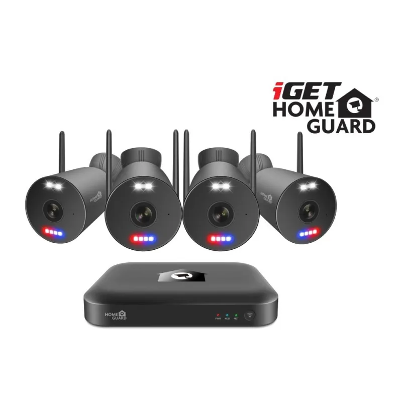iGET HGNVK109104 - kamerový WiFi set, 3K rozlišení, 10CH NVR + 4x kamera se zvukem, IR + LED,CZ app 75020571