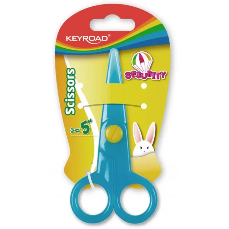 Školské nožnice KEYROAD Security 12 cm, blister, mix farieb