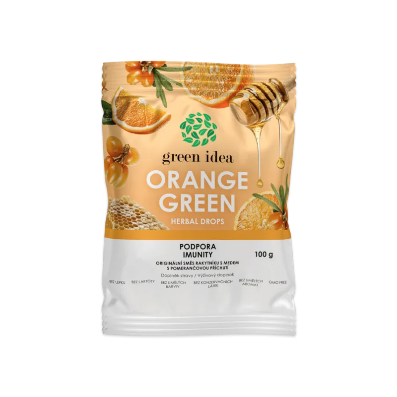 Green idea Orange green – bylinné cukríky 100 g –