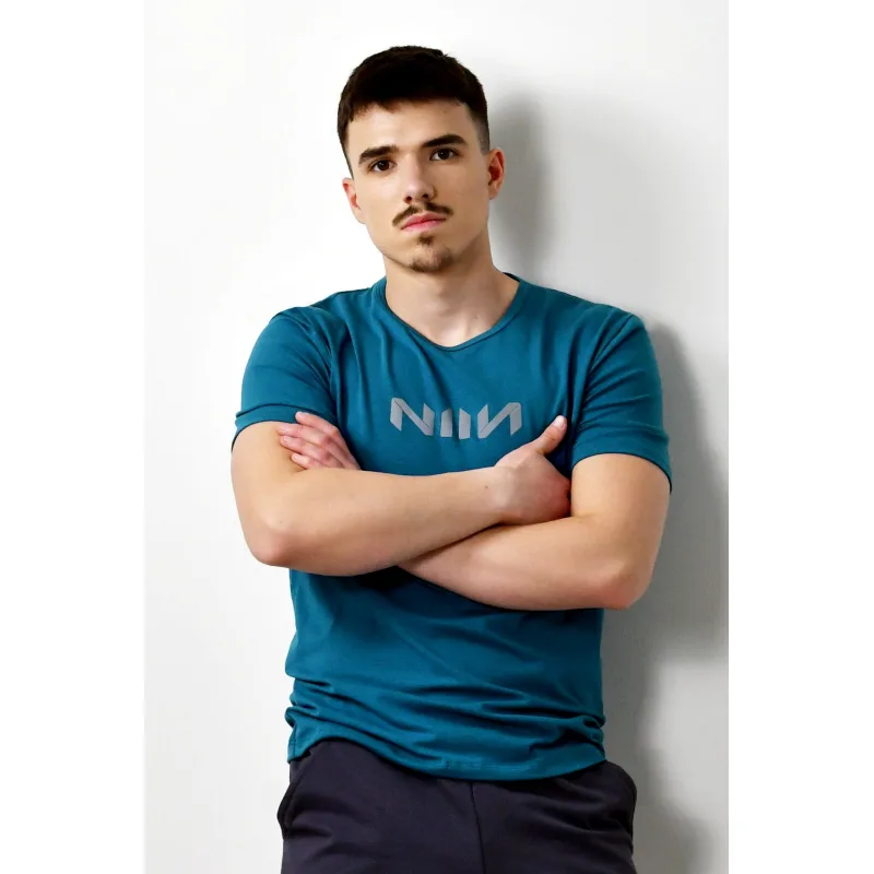 Pánske bavlnené tričko NIIN Emerald Active - tyrkysová, M