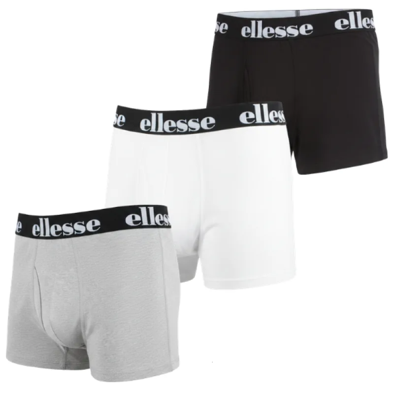 Pánske Boxerky Ellesse, balenie 3 kusov čierne, biele, šedé S