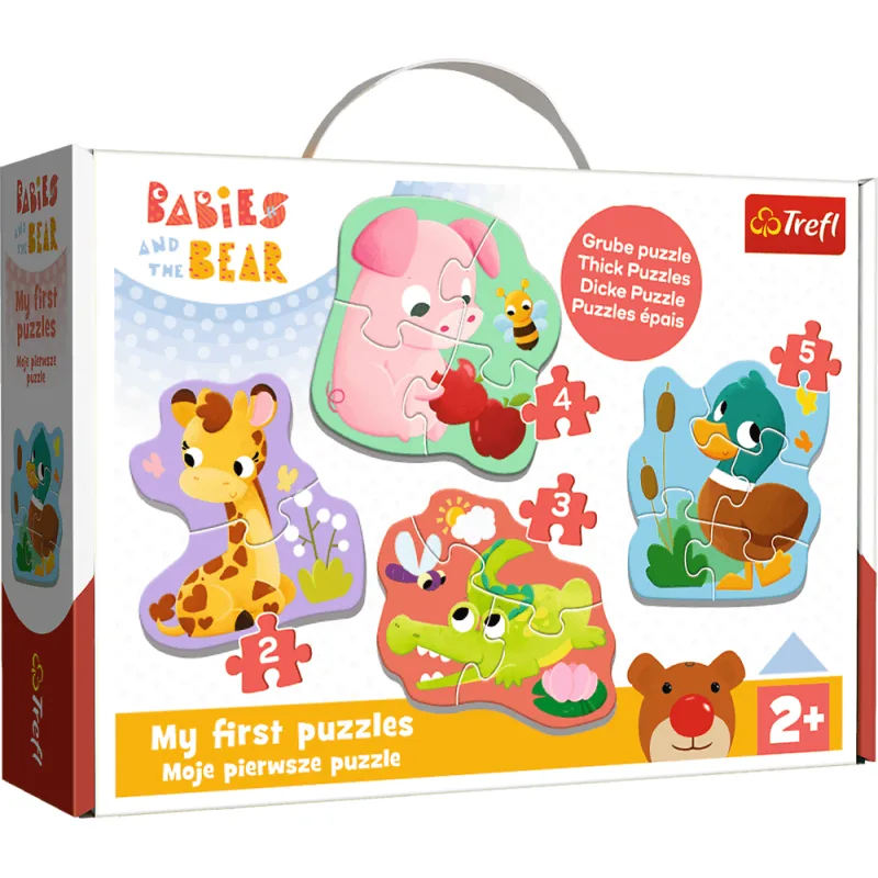 Moje prvé puzzle Trefl Baby 4v1 Zvieracie mláďatá 2,3,4,5 dielikov