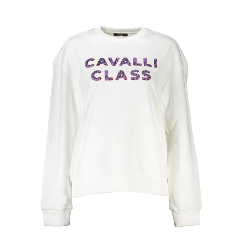 Dámska Mikina bez zipsu CAVALLI CLASS - Biela Farba: Biela, Veľkosť: XL
