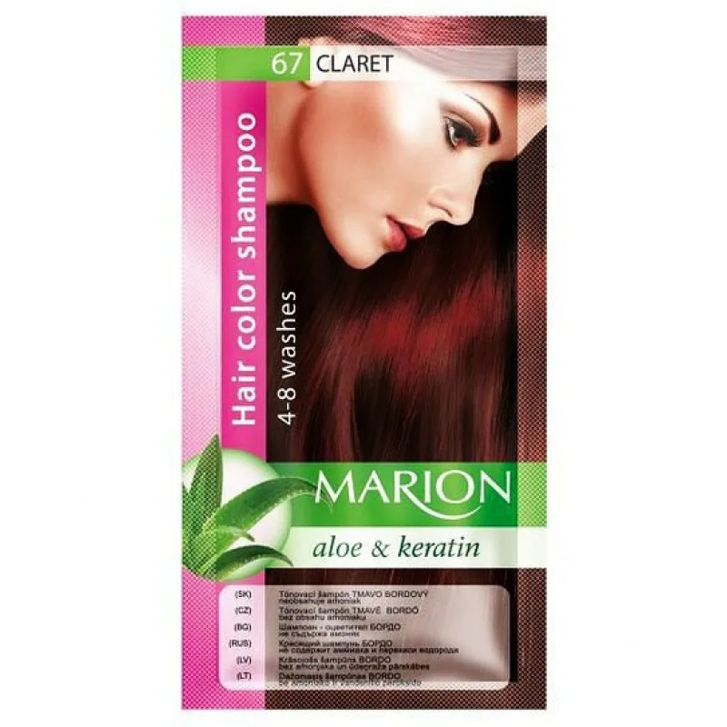 MARION Hair Color Shampoo 67 Claret - farebný tónovací šampón 40ml - tmavá bordó