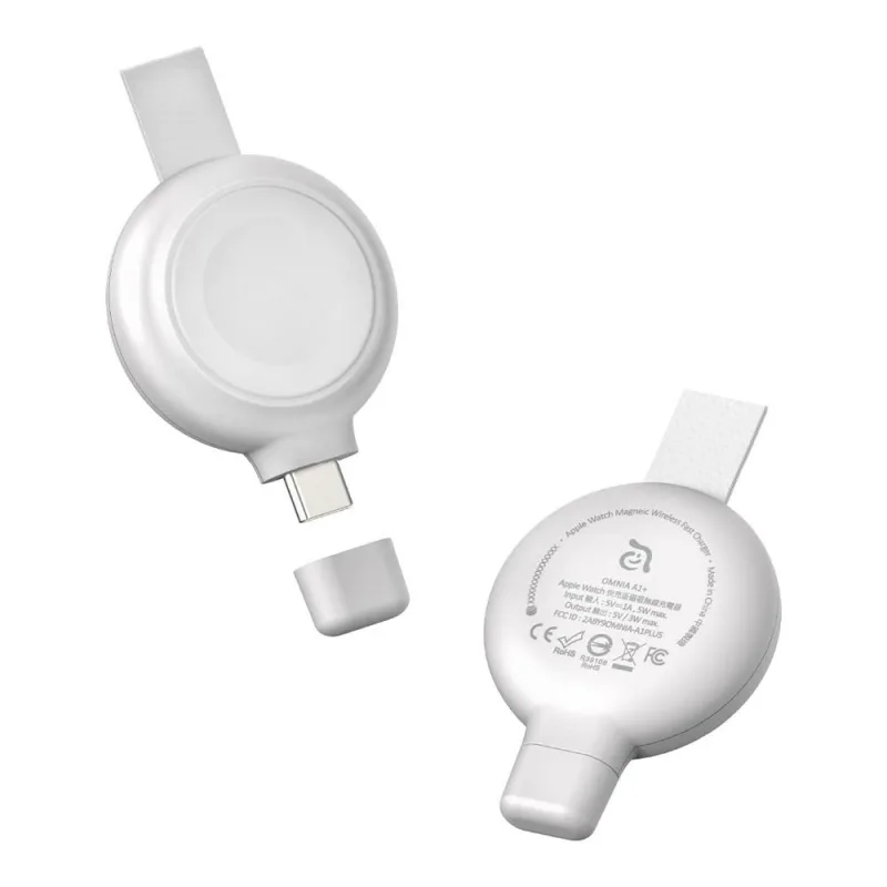 Adam Elements Omnia A1+ Apple Watch Magnetic Wireless Fast Charger - White