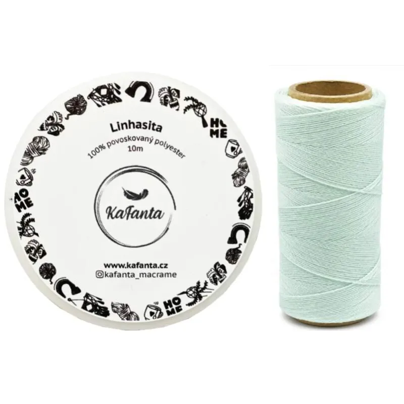Voskovaná šnúra Linhasita 0,5 mm - farba Fresh Mint - 10m