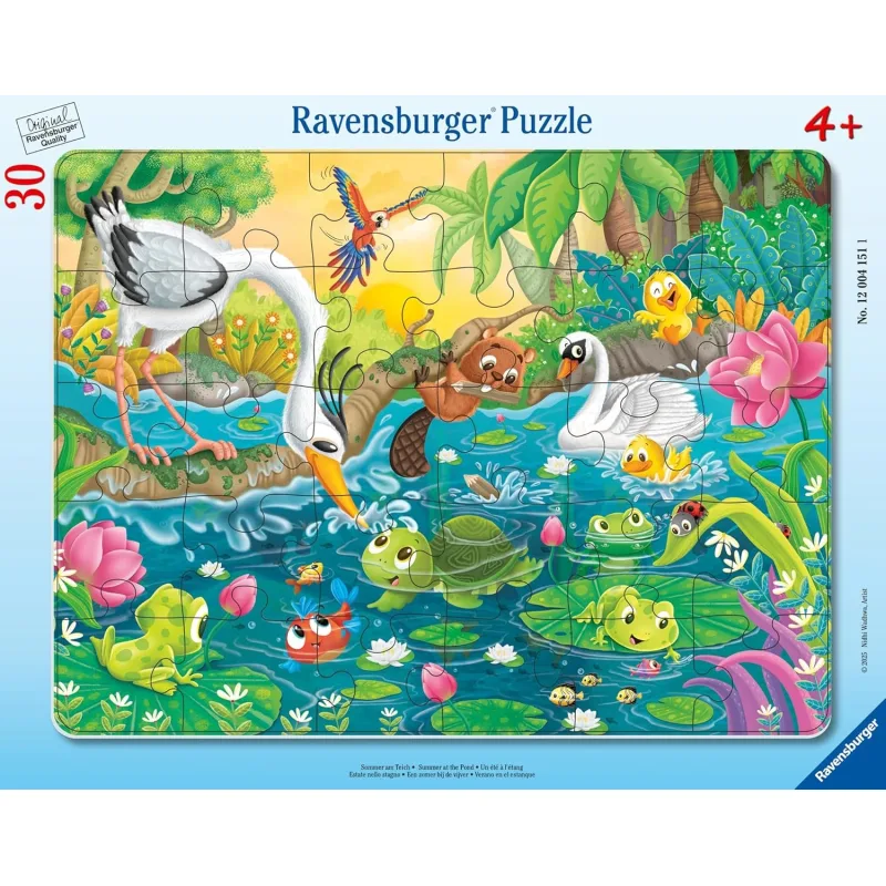 Doskové puzzle Ravensburger 30 dielikov Leto pri rybníku