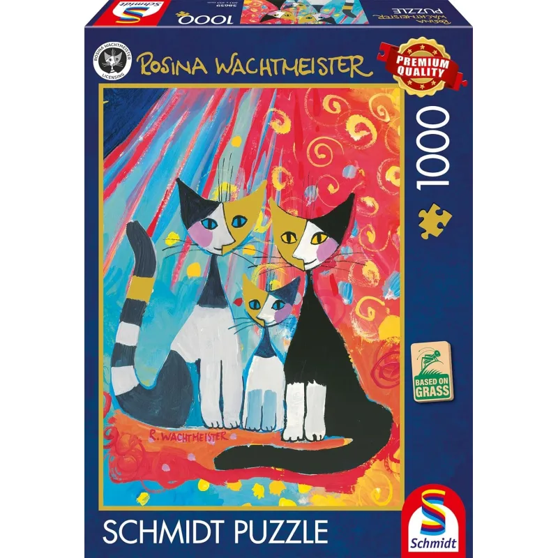 Puzzle Schmidt 1000 dielikov Rosina Wachtmeister - Šťastná mačacia rodina