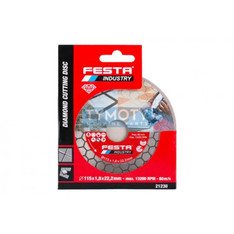 Kotúč diamantový rezný 115x1,8x22,2 mm, FESTA INDUSTRY 21230