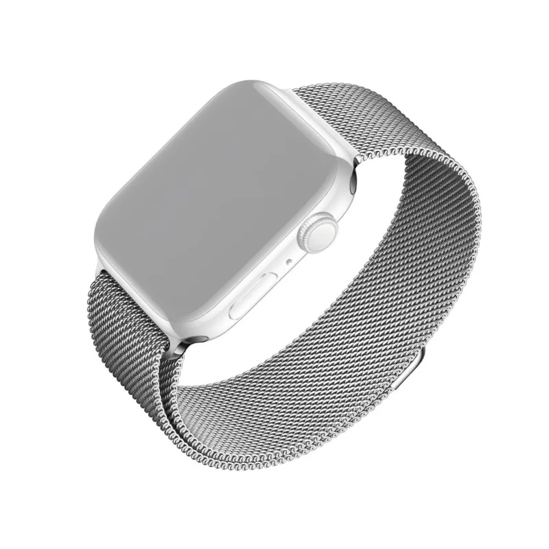 FIXED Mesh Strap pre Apple Watch 38/40/41mm, strieborný FIXMEST-436-SL