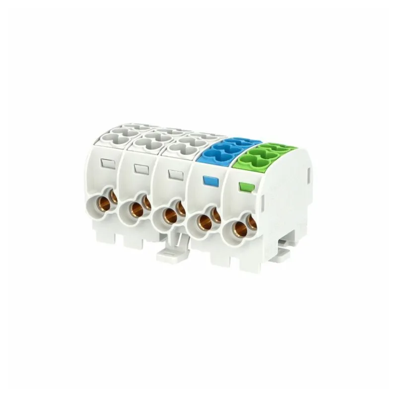 Hora eTec GmbH Svorkovnica rozbočovacia Cu HLAK 25/5 C 3LNPE 3xšedá/modrá/zelená 5pól 152A 5 x vstup 2x25mm2 plus 5 x výstup 2x16mm2