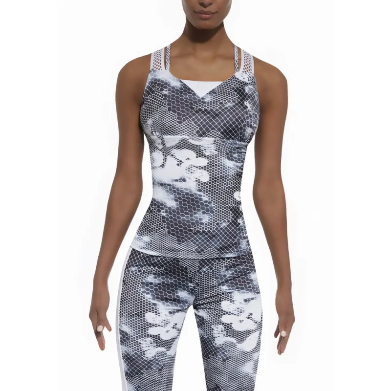 BAS BLACK CODE-TOP 50 bílá + šedá polyester / elastan S