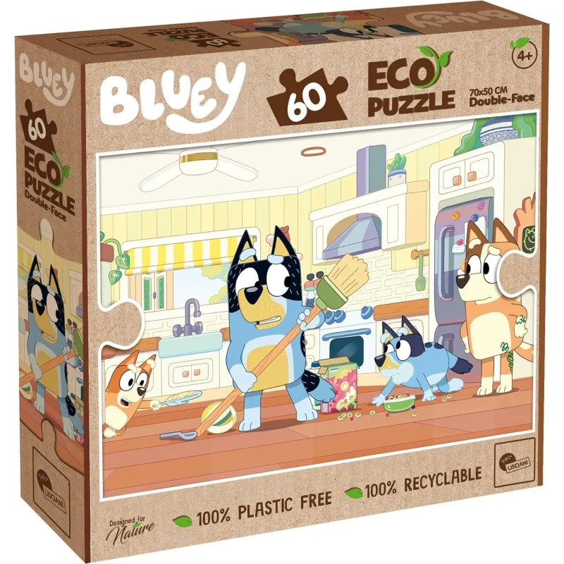 Oboustranné ECO puzzle Lisciani MAXI 60 dílků Bluey (s omalovánkou)