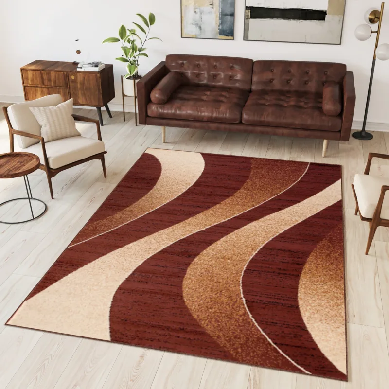 Chemex Moderný koberec Tap - vlnky 5 - hnedý Rozmer koberca: 80x150 cm