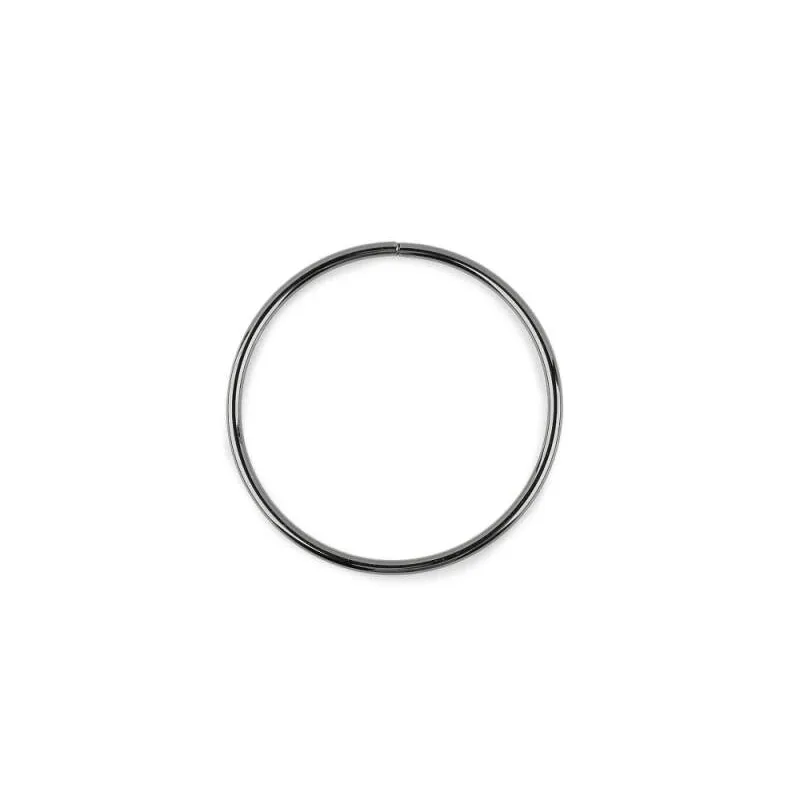Kovový kruh Ø 10 cm – hrubý 4,5 mm / ucho na tašku – nikel čierny