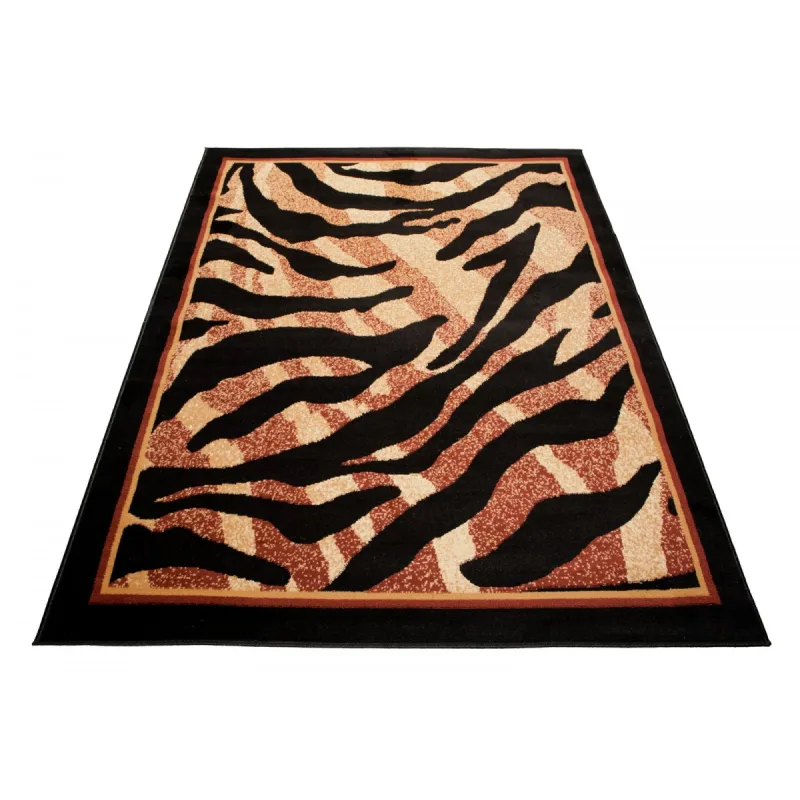 Chemex Moderný koberec Atlas - tygrovaný 2 - čierny Rozmer koberca: 70x200 cm