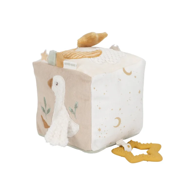 Little Dutch Kocka textilná s aktivitami Newborn Naturals