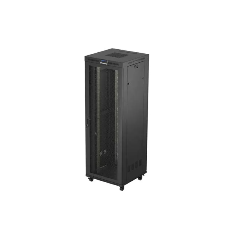 19" VOLNĚ STOJÍCÍ RACKOVÁ SKŘÍŇ 47U 800X800 ČERNÁ LCD PERFOROVANÁ DVÍŘKA LANBERG (PLOCHÉ BALENÍ) FF01-8847-23BL