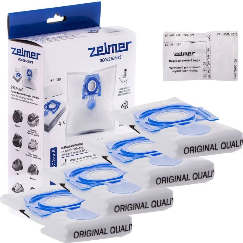 ZELMER ZVCA100B - vrecká do vysávača + filter - 4 ks