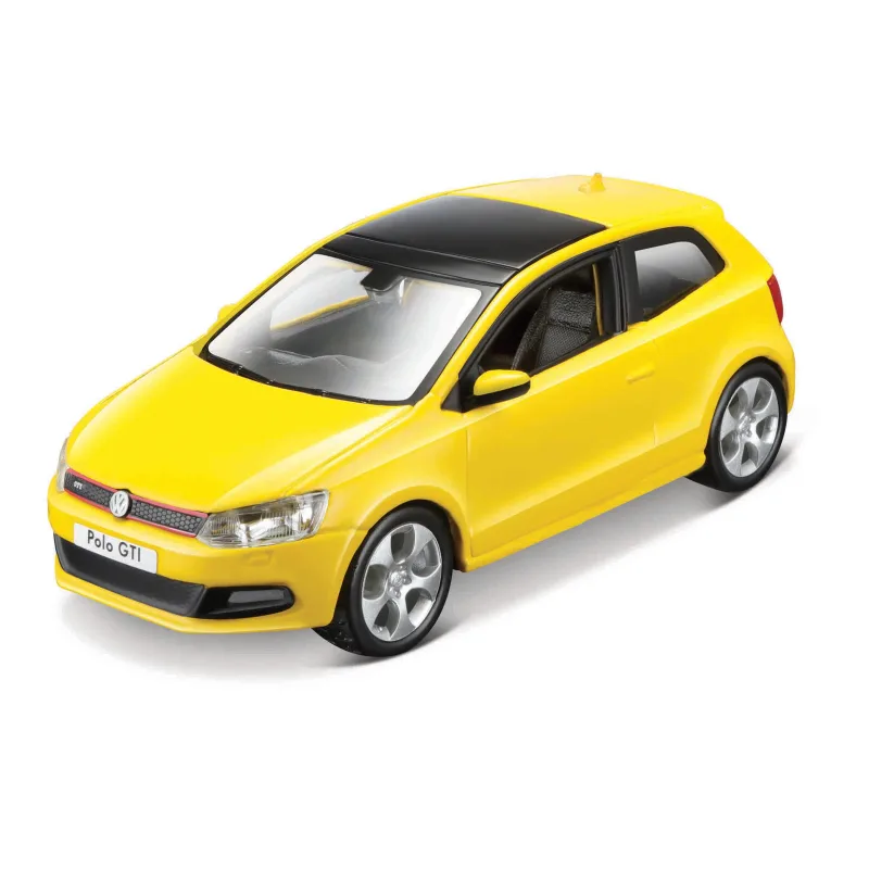 Bburago - Autá HOBBY, Volkswagen Polo GTI Mark 5, žltá 1:32