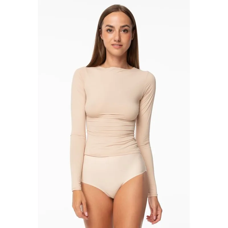 Spodné tričko Simple Longsleeve béžové M