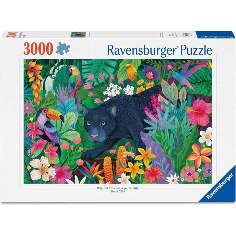 Puzzle Ravensburger 3000 dielikov Panter v rozkvitnutej džungli