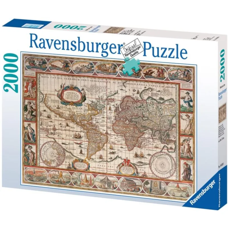 Ravensburger Puzzle Mapa sveta r. 1650, 2000 dielikov