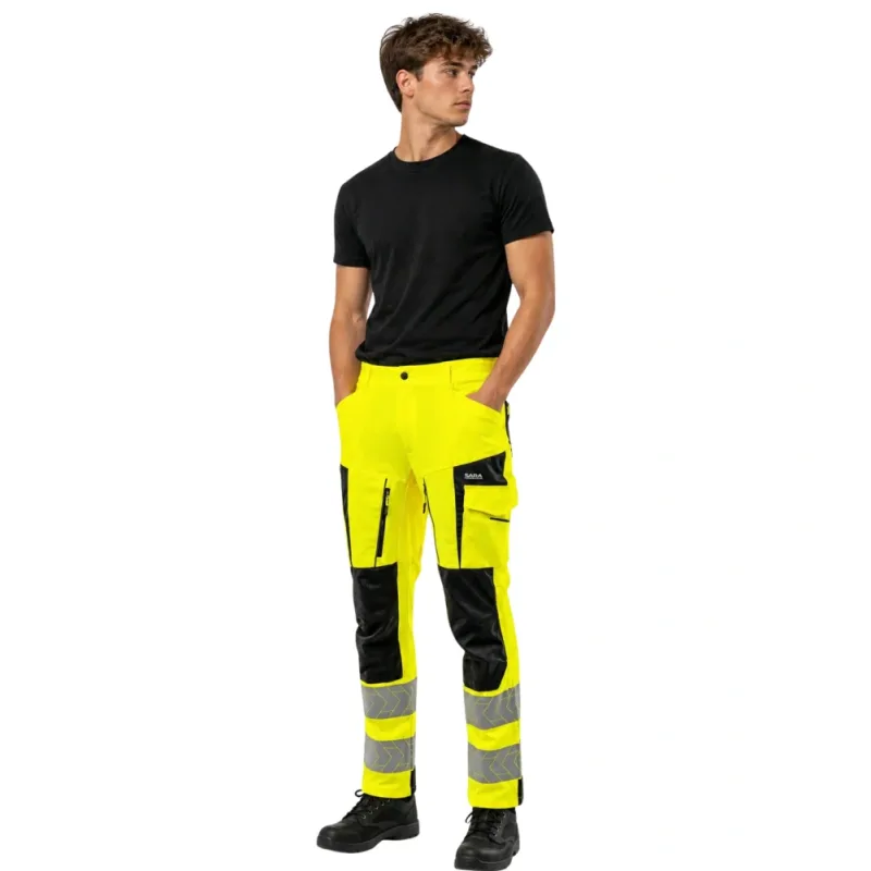 Sara Drago Comfort 2-WAY Stretch nohavice HI-VIS Yellow/Black 50-60
