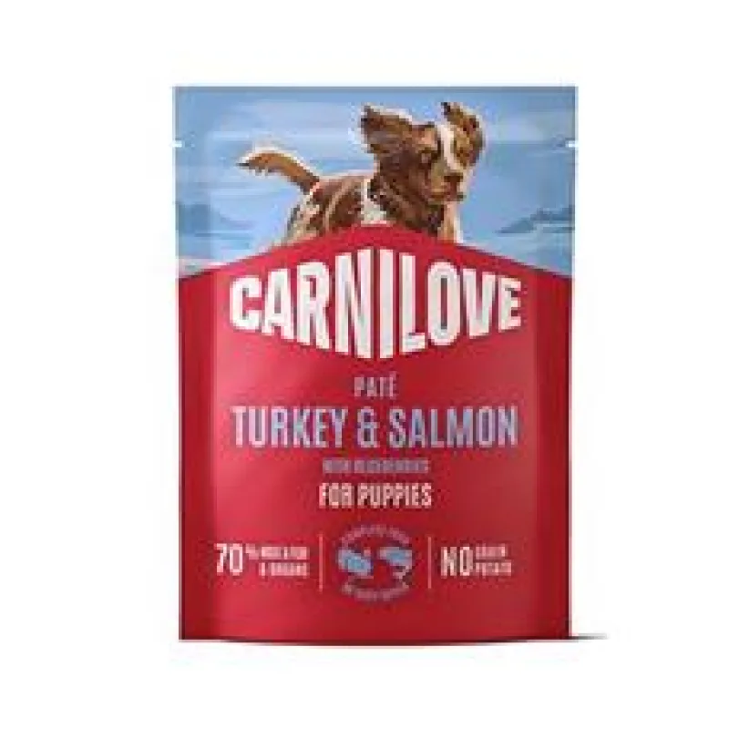 Carnilove Dog Pouch Paté Turkey&Salm.+Blueb.Puppy 300g