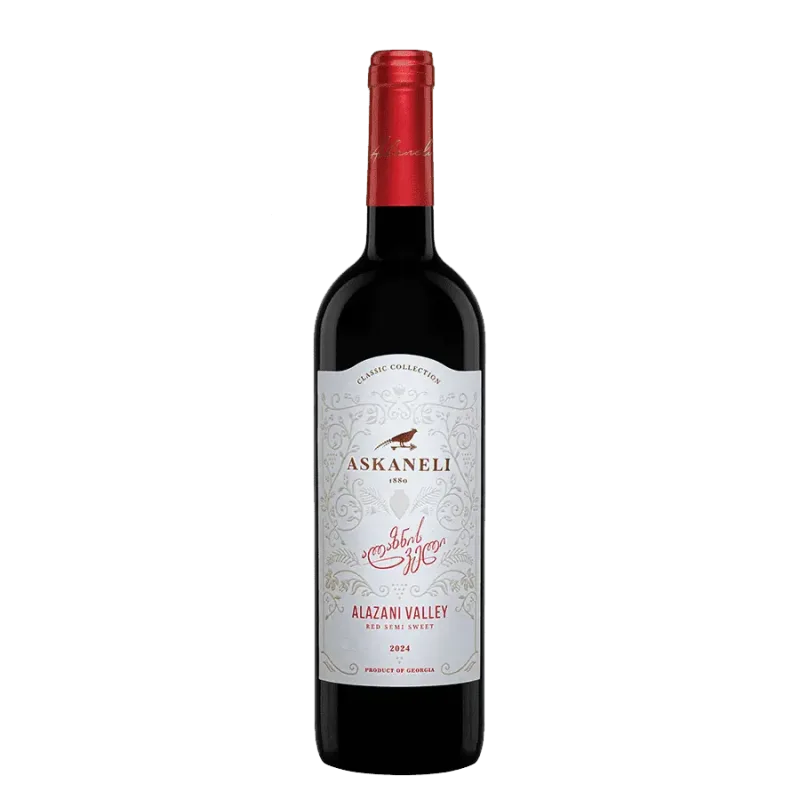 Askaneli ALAZANI VALLEY červené polosladké gruzínske víno – 2025 – 0,75 l 11,5% obj. (holá lahev)
