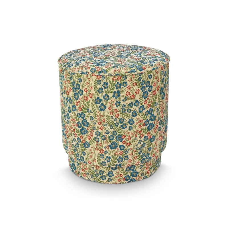Pip Studio Puf Poppy Jacquard - modrý