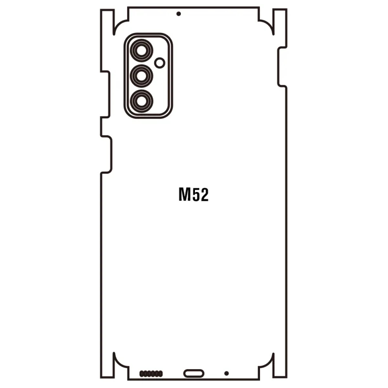Sunshine Samsung M52 5G Zadná Hydrogél ochranná fólia Strih: Zadná časť a rám 1, Typ fólie: Matná