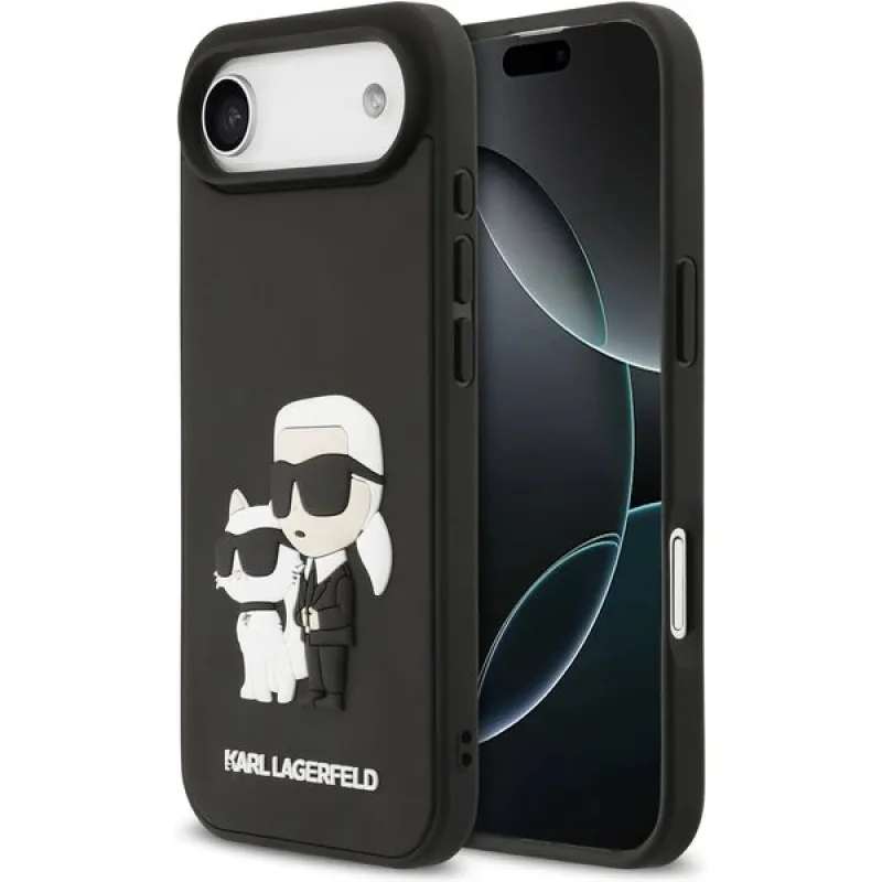 Karl Lagerfeld 3D Rubber Karl and Choupette kryt iPhone Air čierny