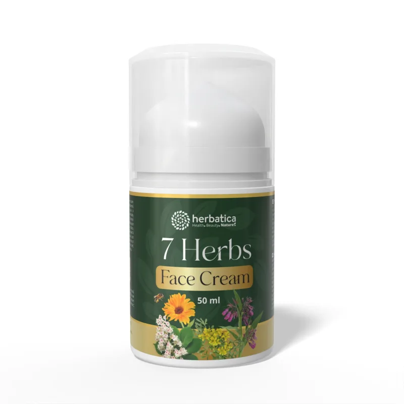 Herbatica 7 Herbs Face Cream – anti-age bylinný krém s kozím kolostrom a 7 bylinami – 50 ml -