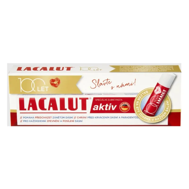 Lacalut zubná pasta 75ml Activ + balzam na pery