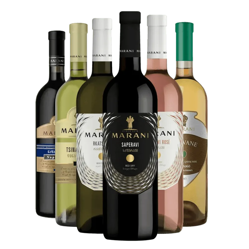 MARANI Balíček 6x gruzínských suchých vín degustační sada po 750 ml.