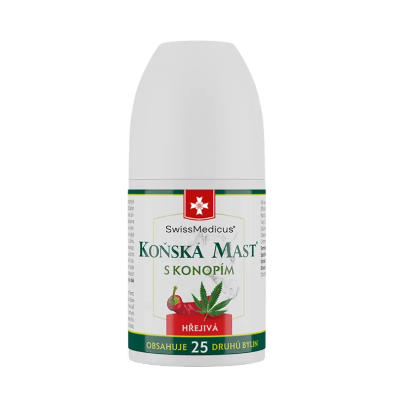 SwissMedicus Konská masť s konope hrejivá ROLL-ON - 90 ml -